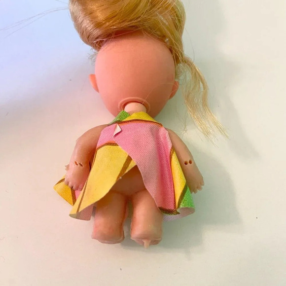 Vintage Liddle Kiddle Clone Doll  Marked K H Blonde Hair 3 Inch Tall - Picture 5 of 11